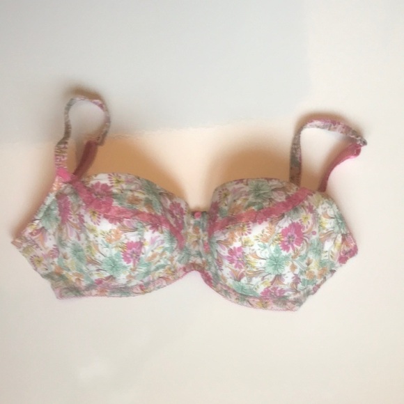 LEPEL Pink Floral Lace Molded Underwire Bra UK 30G NWOT - Picture 11 of 13